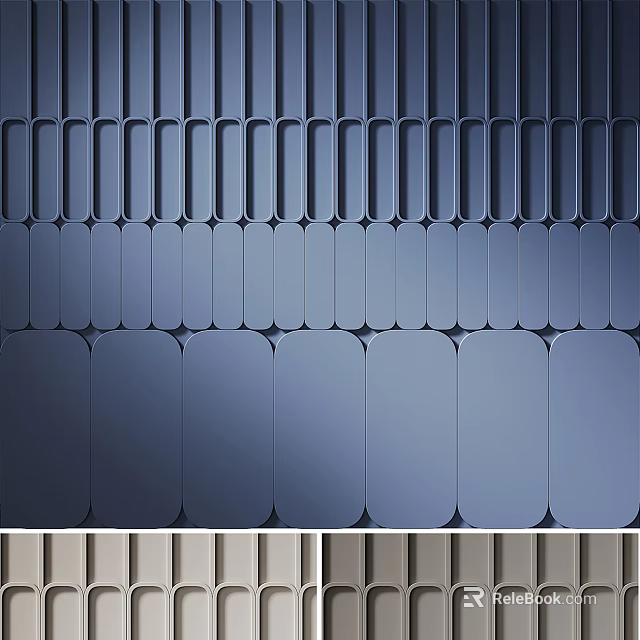 Sleek Modern Wainscoting Wall Panels With Geometric Pattern And Smooth Finish 3d model
