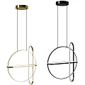 Modern Gold Metal Chandelier With Circular Geometric Frame For Contemporary Home Interiors
