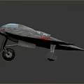 Vintage Flying Wing Aircraft With Silver Gray Body Red Wing Markings And Twin Engines