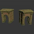 Two Classical Brick Archway Architectural Structures With Stone Design Elements