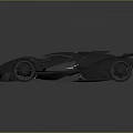 Futuristic Black Race Car With Sleek Aerodynamic Design Shiny Surface And Rear Spoiler