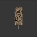 Modern Military Tank With Desert Camouflage Main Gun Turret Tracks And Green Storage Boxes