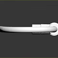 White Kitchen Faucet Design With Curved Spout Control Handle Reflection And Gray Background