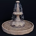 Decorative Stone Garden Fountain With Multi Tiered Design And Flowing Water