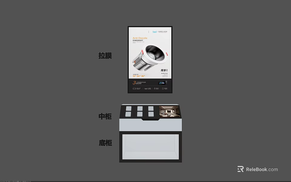 Modern Kitchen Cabinet Design Featuring Laminated Film Middle And Base Cabinets 3d model 