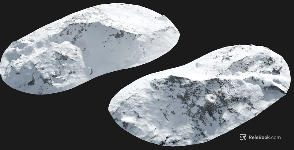 Garden Landscape Design With White Textured Rock Sculptural Natural Forms 3d model 