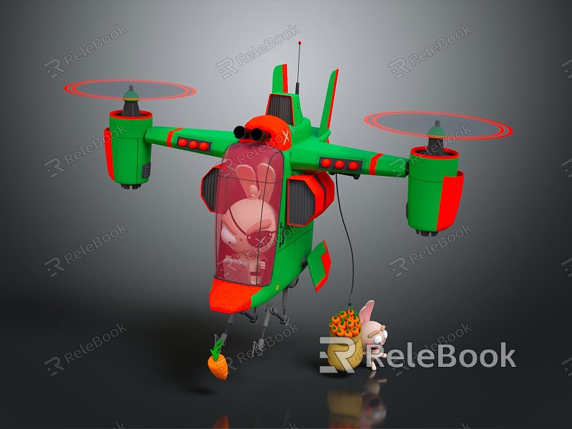 Modern Helicopter Cartoon Helicopter Animation Helicopter model