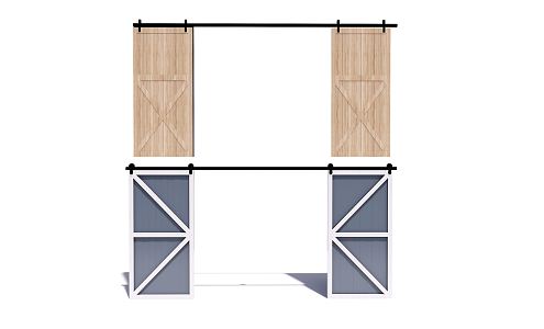 modern barn door barn door sliding door 3d model