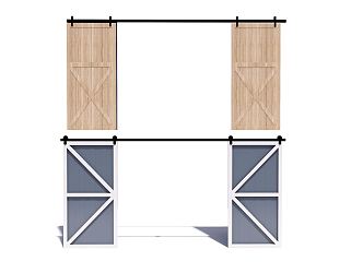 modern barn door barn door sliding door 3d model