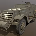 Vintage U.S. Military Vehicle Featuring Star Emblem Machine Gun And Track Wheels