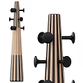 Modern Wooden Hooks with Striped Design and Black Round Hooks
