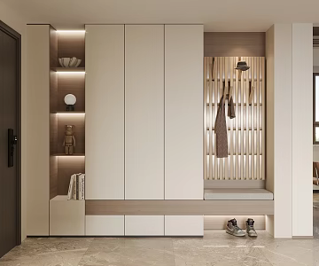 Modern Shoe Cabinet Hallway Shoe Cabinet Shoe Bag Ornaments 3d model