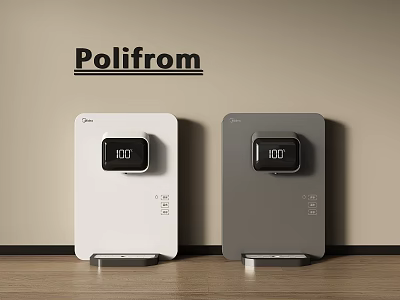 Polifrom Wall Mounted Daily Appliances in White and Gray with Digital Display and Modern Design 3d model