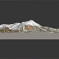 Square Metallic Mountain Model With White Base And Textured Surface