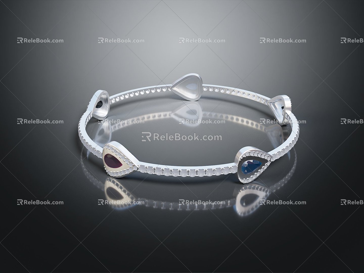 Modern Bracelet Silver Bracelet Silver Bracelet Necklace 3d model