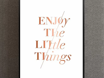 Minimalist Wall Art Print With Enjoy The Little Things Typography Design 3d model