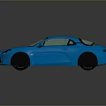 Blue Two Door Sports Car With Sleek Modern Design And Black Wheels