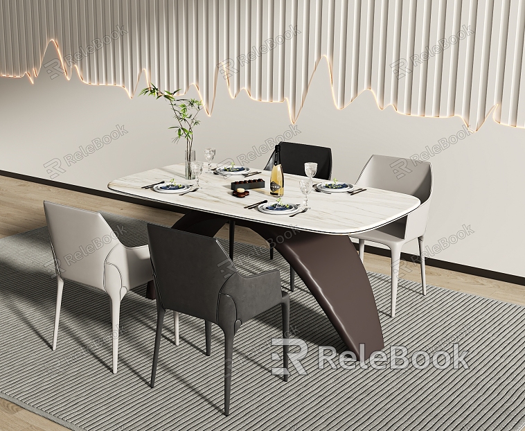 Dining table and chair model