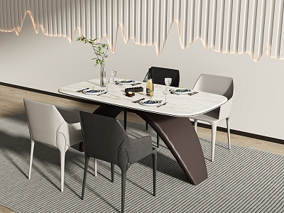 Dining table and chair model