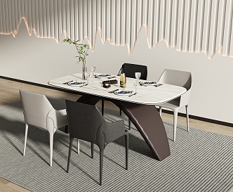 Dining table and chair 3d model