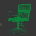 Modern Black Leather Armchair With Metal Armrests Swivel Base And Adjustable Height Design