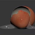Broken Reddish Brown Eggshell With Spilled Yolk And Egg White On Dark Background