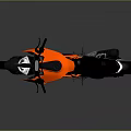 Orange And Black Modern Sporty Motorcycle With Stylish Frame And Wheels
