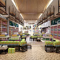 Supermarket Department Store Interior With Neatly Organized Shelves and Diverse Products