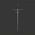 Classic Medieval Sword With Wooden Handle And Metal Crossguard Design