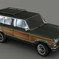Vintage Dark Green SUV With Wooden Side Panels Classic Design And Alloy Wheels