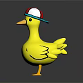 Adorable Yellow Duck Furniture Ornament Wearing Red White Blue Hat Design