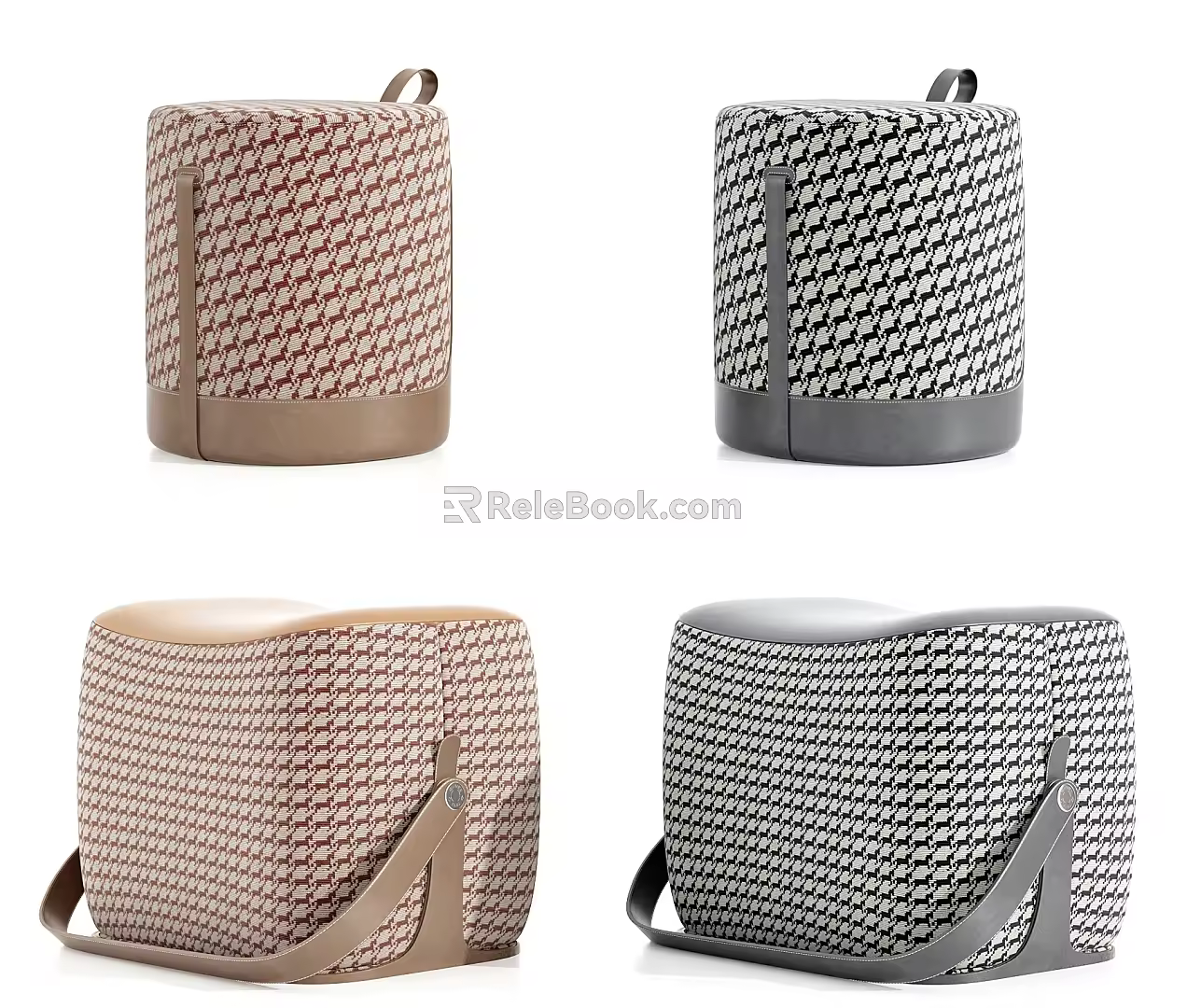 Modern fabric sofa stool 3d model