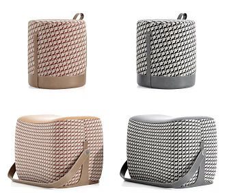 Modern fabric sofa stool 3d model