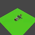 Game and Movie Characters Featuring Elephant Giraffe Bear Rhinoceros Cow 3D Models on Green Background