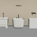 Poliform Modern White Bathroom Accessories With Three Stylish Ceramic Designs 3d model