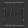 Heavy Duty Equipment Storage Tray With Metal Grid Surface And Brown Base