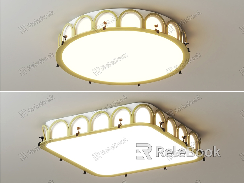 Cream wind ceiling lamp model