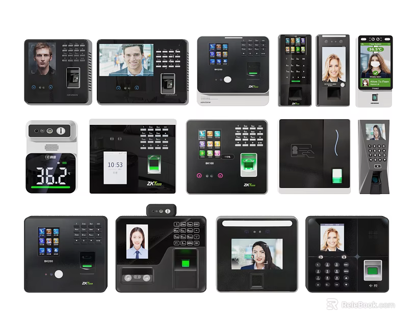 Industrial Access Control And Time Attendance Equipment With Face Recognition And Biometric Features 3d model 