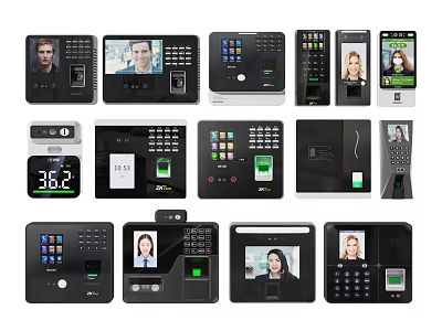 Industrial Access Control And Time Attendance Equipment With Face Recognition And Biometric Features 3d model