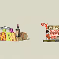 Vibrant Ironwork Signage Featuring Welcome Cocktails Cabaret Colorful Letters And Barrel Accents
