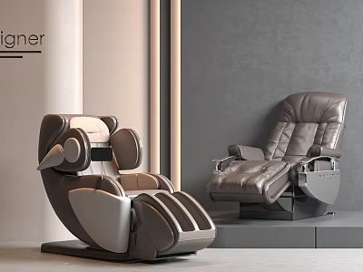 Modern Designer Massage Chairs With Leather Upholstery And Ergonomic Comfort Features 3d model