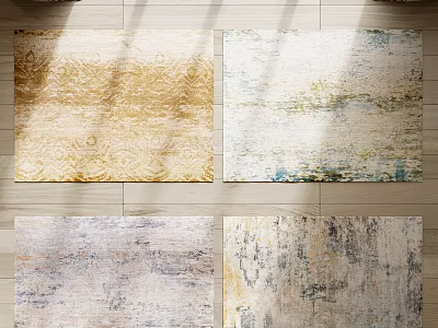Square Rugs In Various Colors And Textured Patterns For Interior Home Decor 3d model