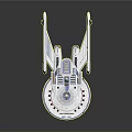 Futuristic Spaceship Design With Blue Accents For Cosmic Exploration Missions