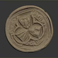 Ancient Clay Seal With Intricate Carvings And Textured Surface Design