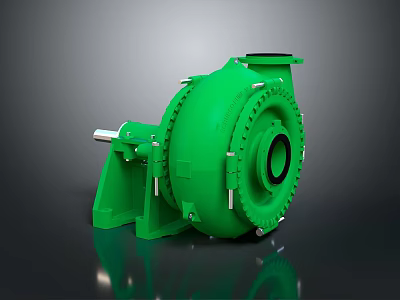 Green Heavy Duty Industrial Centrifugal Pump With Metal Flange And Bolted Structure 3d model