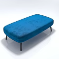 Blue Velvet Upholstered Single Seater Sofa with Modern Design and Black Slim Legs