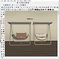 Pollform Hanging Swing Chairs With Brown White Cushions Metal Frame Beige Wall Wooden Floor