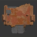 Ancient Architectural Stone Structure With Decorative Spire Top Metal Framework And Square Base