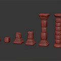 Different Styles Of Stone Columns With Various Sizes And Architectural Details