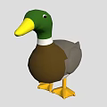 Cute Duck Stuffed Toy With Green Head Yellow Beak White Neck Ring And Yellow Feet